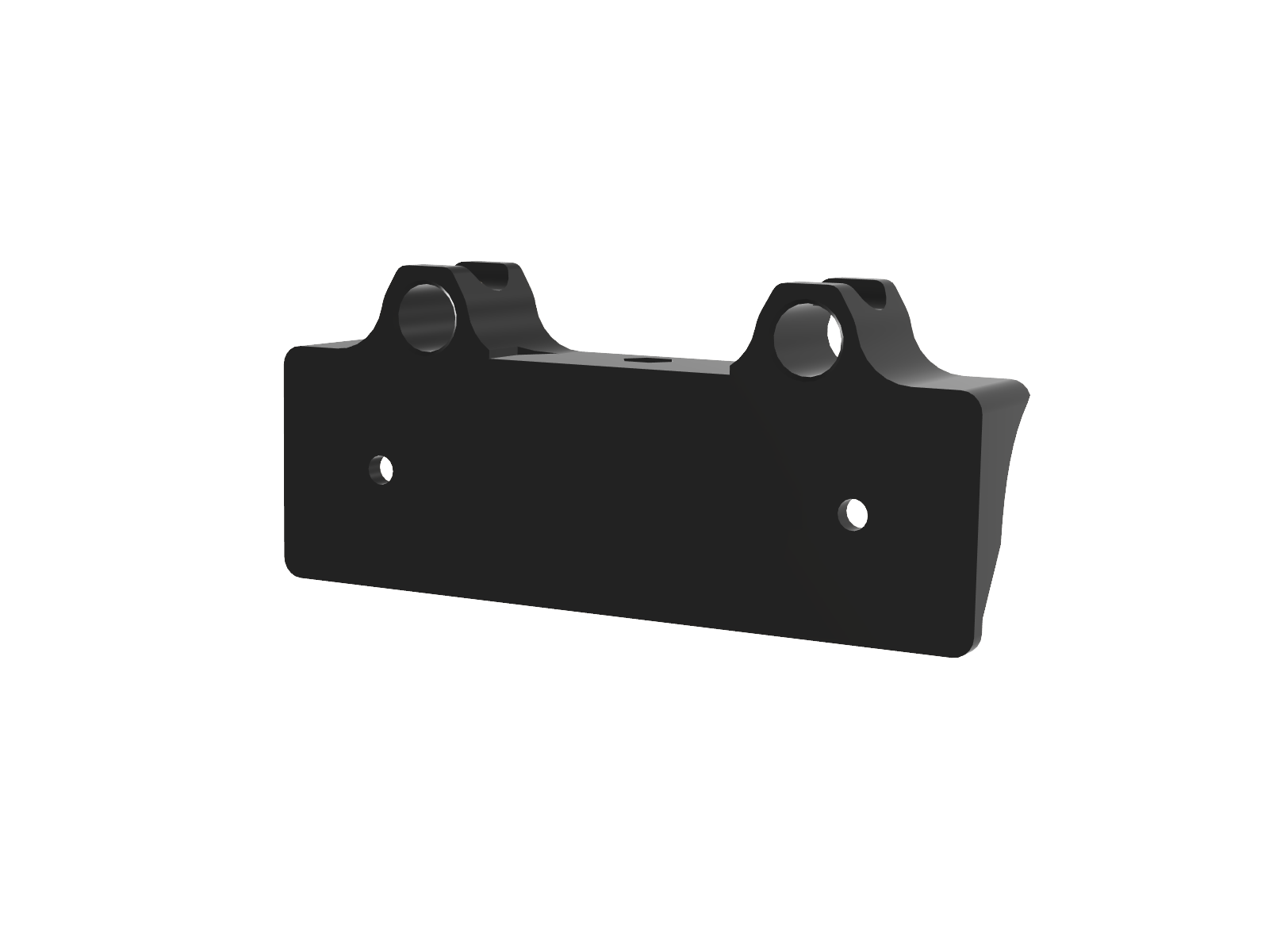 Printed bracket that clamps the stereo camera to the frame's forward tubes.